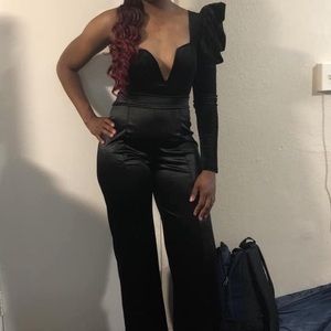 2 piece black pants suit